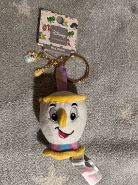 Disney x Primark Chip Plush Bag Charm Keyring - White and Yellow